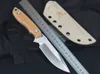 Free Wolf M6687 Couteau droit de survie D2 Satin Drop Point Lame Full Tang G10 Poignée Camping en plein air Chasse Couteaux à lame fixe avec Kydex