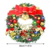 Decorative Flowers Christmas Wreath With Light Lights LED Front Door Hanger Garland Artificial For Party Decoration