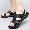 Casual 7374 Sandals Men 1193 Summer Shoes Business Leather Antiskid Sandal Slippers Beach Gents Cool Flip-Flops Leisure Walk