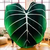 Blankets Large Leaf Blanket Soft Printed Green Leaves Flannel Leaf Shaped Blankets Beds Sofa Fleece Cozy Beach Blanket Birthday Gift T230710