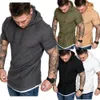 Men's Hoodies Sweatshirts Men Stylish Short Sleeve Tee Shirts Casual Hooded Hoodie Summer Shirt Top 230707