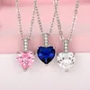 Pendant Necklaces Top Quality Silver Color Forever Love Heart Big Single Cz Charm Necklace Dainty Jewelry For Women Lady Wedding Gift