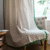 Curtain Small Daisy Tassel Cotton Linen High Quality Simple Modern Blackout Bay Cover For Home Living Room Hooks Rod Pocket