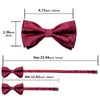 Bow Ties Wedding krawat dla mężczyzn klasyczny czerwony wstępnie związany bowtie spinki do mankietu bowtie set set imprez