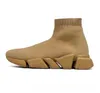 2023 chaussette chaussures hommes femmes Designer blanc noir rouge beige rose semelle transparente à lacets chaussures habillées jaune fluo hommes femmes chaussettes speed runner formateurs plate-forme baskets