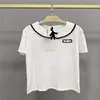 23SS Женские дизайнерские дизайнерские футболки дизайнерские топы с крючком писем с узором Girl