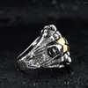 Cluster Rings Drop Man's Stainless Steel Copper Hexagram Ring Fashion Men's Exclusive Sale Punk