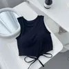 Damen-Tanks, sexy Mädchen, Damen-Tanktop mit Schnürung, kleines Tanktop mit Brustpolstern, freiliegender Nabel, kurzer Hosenträger, vielseitiger Sport-BH für Mädchen