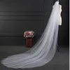 Solid White Tulle Wedding Bridal Veils with Comb One Layer Plain Long Fashion Veils For Bride Women Headpieces Hair Acessories For Wedding Marriage CL2595