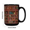 Canecas Caneca de café de cerâmica de grande capacidade 430 ml Copo de chá Estante de livros impressa Biblioteca Contador Drinkware Presente para bibliotecário amante de livros