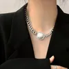 Ketten Edelstahl Licht Luxus Premium Schlüsselbein Kette Block Dicke Damen Halskette Mode Exquisiter Schmuck