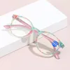 Lunettes de soleil rondes lunettes de lecture dames printemps charnière classique impression fleur cadre femmes HD rétro lecteurs femme Anti lumière bleue lunettes