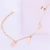 Anklets Purple Gold 585 Rose Simple Temperament Plus Subtract Multiply Divide Feet Chains Female Personality Plated 18K Color