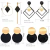 Stud POXAM koreański kreatywne kolczyki dla kobiet czarny śliczny Arcylic geometryczny spadek mała kobieta Brincos Trend biżuteria 230710