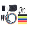 Weerstandsbanden 11 stks/set Latex Weerstandsbanden Gym Deur Anker Enkelbanden Met Tas Kit Set Yoga Oefening Fitness Band Rubber Loop Tube Bands HKD230710