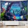 Tapestries Beautiful Magic Forest Castle World Theme of Fairy Tales Scenery Hanging Curtain Tapestry Art Decoration Room Living Room