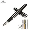 Stylos plume Jinhao X750 Style classique argent Clip métal stylo 05mm plume acier encre pour cadeau fournitures de bureau école 230707