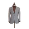 Hommes Blazers Piacenza Simple Boutonnage Cachemire Laine Affaires Gris Costume Décontracté