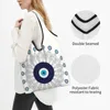 Shopping Bags Cute Mediterranean Evil Eye Mandala Tote Bag Portable Nazar Amulet Groceries Shopper Shoulder