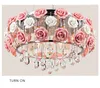 Chandeliers Crystal Chandelier Lights Beautiful Ceramics Rose Style Ceiling For Bedroom Dining Room Lustre Cristal Art Deco M