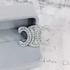 Designer Donna Lettere Spille Placcate in cristallo pieno con strass Gioielli Pin Sposa Sposare Accessori per feste di nozze Oro Sier 2 colori