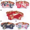 Cerisier Fleur Motif Chien Noeud Papillon Collier Chiens De Compagnie Sakura Impression Bowknot Colliers Animaux Chat Fournitures De Formation Collier Réglable TH1006