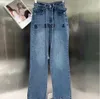 Pantaloni firmati jeans alla moda nuovi pantaloni in denim con cintura ricamata pantaloni da donna slim morbidi e comodi in twill di cotone lavato