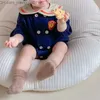 Barboteuses Milancel bébé combinaison nouveau-né fille combinaison ours brodé Salior col bébé vêtements Z230710