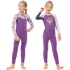 Women's Swimwear 2023 Long Sleeve Children Bathing Suits Outdoor Sport Kids Purple One Piece Girls 2.5MM Warm Girl Clothes