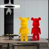 Decorative Objects Figurines Flocking Bearbrick Statues Resins Bear Money Boxes Decoration Crafts Home Decor Living Room Desktop Gift Sculptures T230710