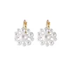 Wholesale of high-end pearl earrings, silver needles retro small fragrant wind colored diamonds eight pointed star earrings and earrings