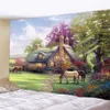 Tapestries Forest Fairy Tale Tapestry Cottage Home Decoration Art Tapestry Wall Hanging Background for Children Bedroom Home Decorations R230710