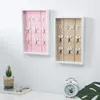 Bathroom Shelves Wall Mounted Key Holder Wooden Organizer Hanger With 6 Hook Decorative Minimalist 230710