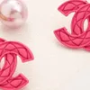 3 colori designer di lusso a doppia marca per lettere per lettere materiale 18k oro imitazione oro perle donne geometrie orecchini per le orecchie del matrimonio gioielli natalizi
