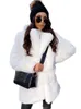 ブレザーラウタロ冬ルーズカジュアルカジュアル濃い太い柔らかい白いフェイクファーコート女性ラペル長袖