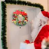 Decorative Flowers Christmas Wreath With Light Lights LED Front Door Hanger Garland Artificial For Party Decoration