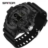 Sanda Men Digital Digital Watches Sports Military Multi-Functionwatch Wristwatch مقاوم للماء الصدمة رجل الكوارتز ووتش ريلوجيو