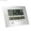 Relógios de parede Relógio de parede digital de temperatura display LCD digital despertador de parede função de calendário exibição de 12/24 horas Pequeno escritório/decoração de home office Z230710