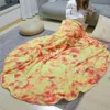 Blankets WOSTAR Soft warm flannel corn tortilla pizza blanket mexican pita lavash fleece sofa plaid plush bedspreads winter throw blanket T230710