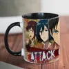 Canecas Attack On Titan Caneca 11 oz Cerâmica Criativa Desenhos Animados Anime Café Chá Xícaras Menino Amigos Marido Presente de Aniversário