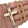 Pendant Necklaces Mens Jewellery Cross Necklace Men Faith Jewelry Stainless Steel Chain Hip Hop Punk Party Accessories Collar