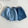 Clothing Sets New baby shorts new girl summer clothes cotton thin Denim pockets Fart Bloomers baby jeans Ropa Para Bebe Z230710