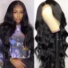 HD koronkowe peruki z przodu Body Wave peruki z ludzkich włosów dla czarnych kobiet wstępnie oskubane z naturalnymi czarnymi włosami Baby Hair