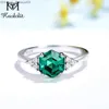 Обручальные кольца Kuololit Hexagon London Blue Topaz Gemstone Ring Кольцо женская душа 925 Серебряное серебро Танзания Морган Стоун Уваженные украшения Z230712