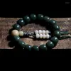 Plaques Substitut Mâle Graine Bracelet Blanc Jade Bodhi Changement De Couleur Racine Gradient Bouddha Perles En Cuir Pan Yin Vieux Raisin F