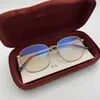 Solglasögon Nya högkvalitativa Xiao Zhans familjens glasögon Mäns och kvinnors samma stil litterära guld Silk Edge Oval Glasses Frame GG0681