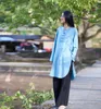 Blouses pour femmes Aransue printemps et été femmes Outweawr chemise bambou Long manteau lin Vintage Blouse Design Blusa # BX365