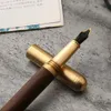 Fountain Pens Luxury Brand Pen Wooden Brass Spin Elegante Stationery School Supplies Calligraphy Ink Caneta de presente 230707
