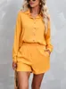 Agasalhos femininos verão 2023 conjuntos de 2 peças roupa feminina agasalho curto oversize camisa manga longa top elegante solto roupas brancas para