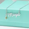 Pendant Necklaces Name Letter Necklace 316 Stainless Steel Jewelry Custom Woman Gift Birthstone English